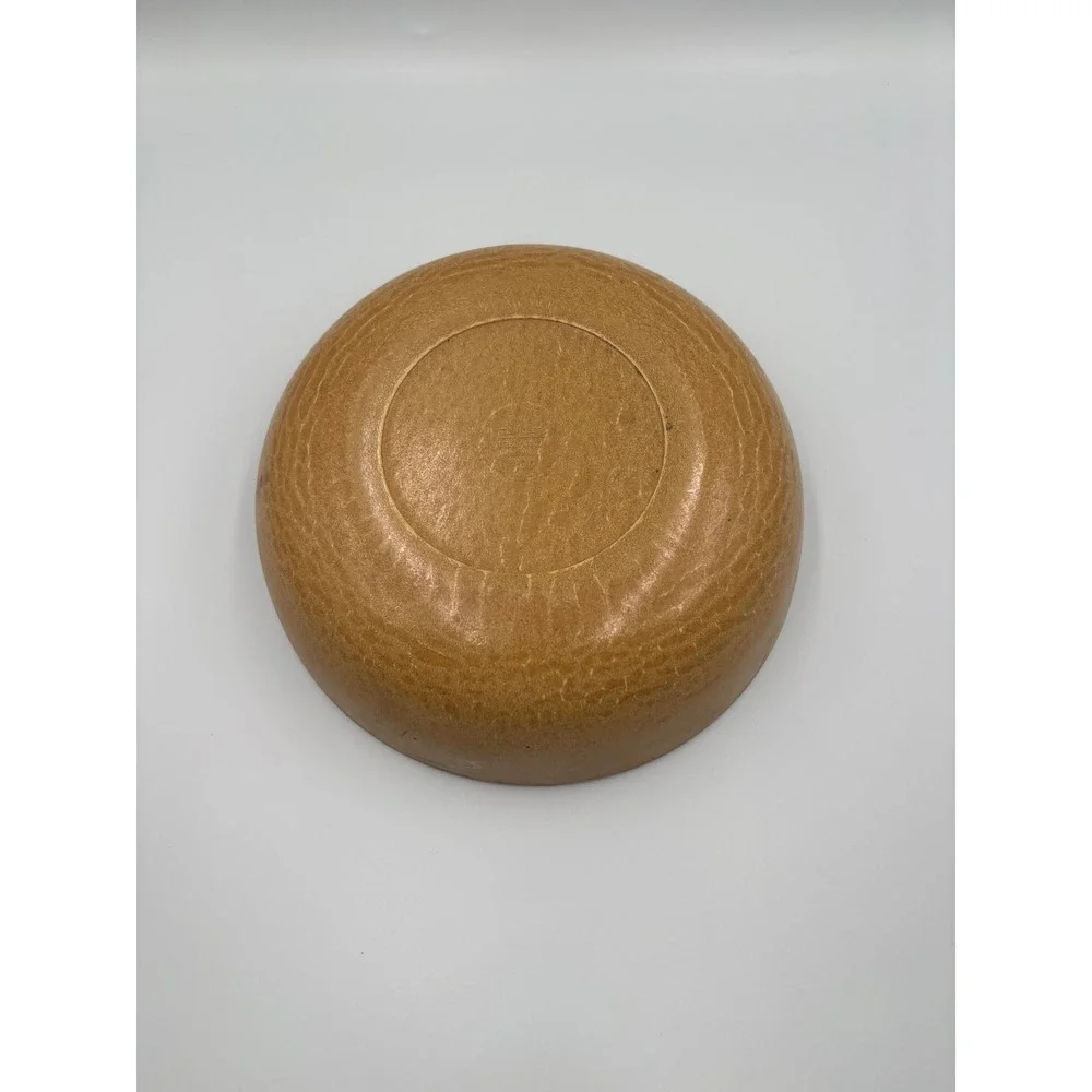 Vintage Ellingers Agatized Wood Serving Bowl 100 Sheboygan WI Mid Century Brown
